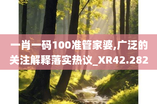 一肖一码100准管家婆,广泛的关注解释落实热议_XR42.282