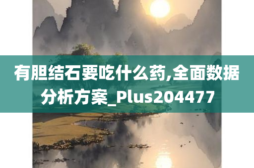 有胆结石要吃什么药,全面数据分析方案_Plus204477