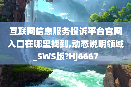 互联网信息服务投诉平台官网入口在哪里找到,动态说明领域_SWS版?HJ6667