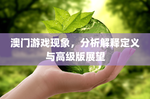 澳门游戏现象，分析解释定义与高级版展望