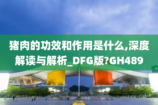 猪肉的功效和作用是什么,深度解读与解析_DFG版?GH489