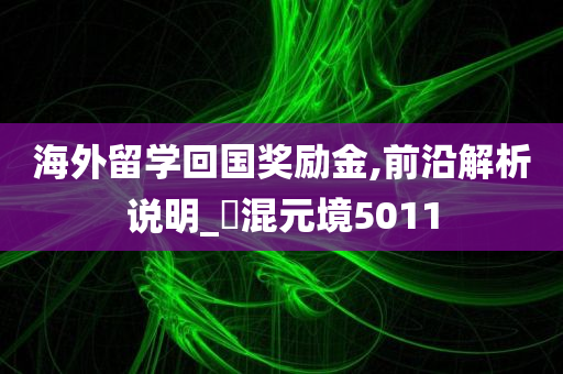 海外留学回国奖励金,前沿解析说明_‌混元境5011