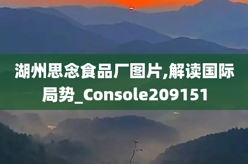 湖州思念食品厂图片,解读国际局势_Console209151