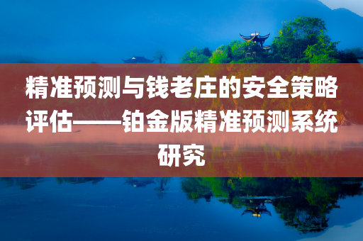 精准预测与钱老庄的安全策略评估——铂金版精准预测系统研究