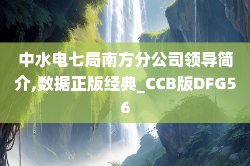 中水电七局南方分公司领导简介,数据正版经典_CCB版DFG56