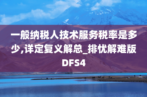 一般纳税人技术服务税率是多少,详定复义解总_排忧解难版DFS4