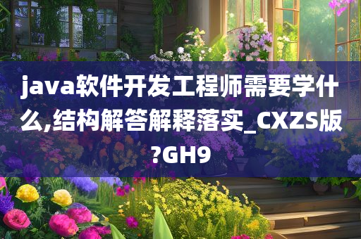 java软件开发工程师需要学什么,结构解答解释落实_CXZS版?GH9