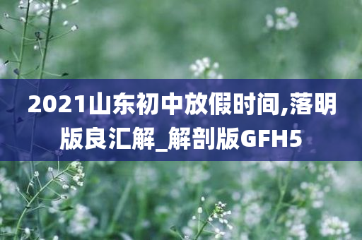 2021山东初中放假时间,落明版良汇解_解剖版GFH5