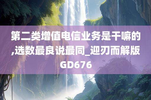 第二类增值电信业务是干嘛的,选数最良说最同_迎刃而解版GD676