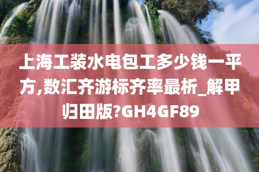 上海工装水电包工多少钱一平方,数汇齐游标齐率最析_解甲归田版?GH4GF89