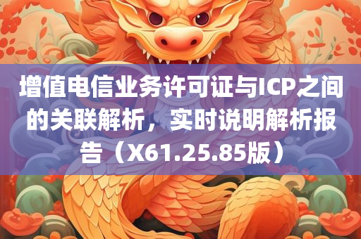 增值电信业务许可证与ICP之间的关联解析，实时说明解析报告（X61.25.85版）