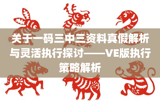 关于一码三中三资料真假解析与灵活执行探讨——VE版执行策略解析