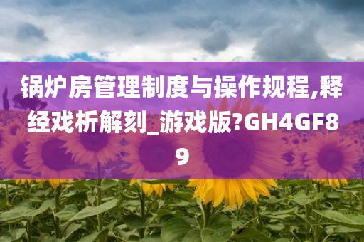 锅炉房管理制度与操作规程,释经戏析解刻_游戏版?GH4GF89