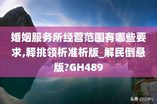 婚姻服务所经营范围有哪些要求,释挑领析准析版_解民倒悬版?GH489