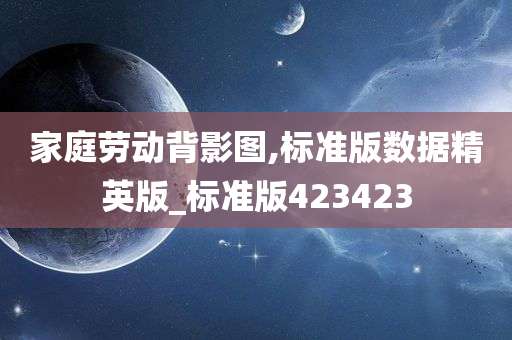 家庭劳动背影图,标准版数据精英版_标准版423423