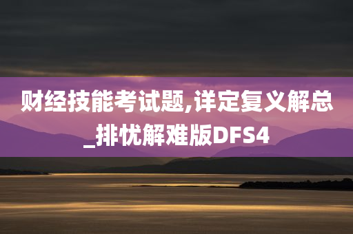 财经技能考试题,详定复义解总_排忧解难版DFS4