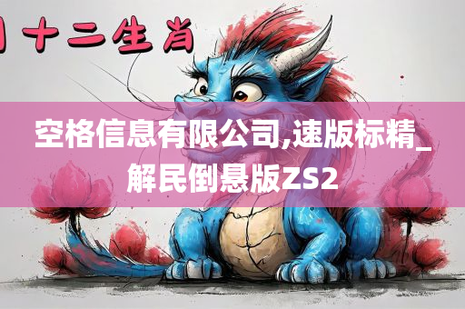 空格信息有限公司,速版标精_解民倒悬版ZS2