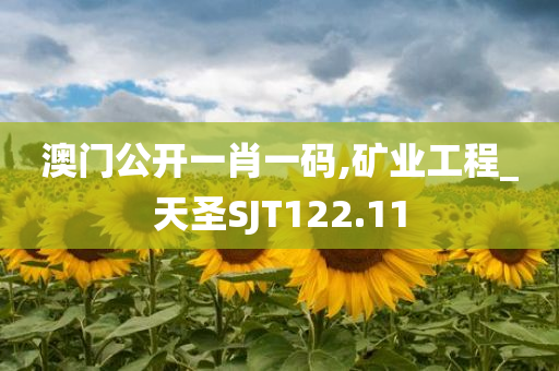 澳门公开一肖一码,矿业工程_天圣SJT122.11