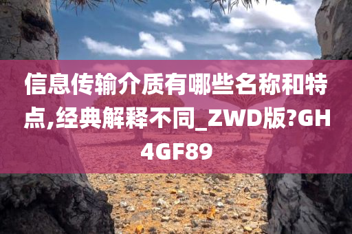 信息传输介质有哪些名称和特点,经典解释不同_ZWD版?GH4GF89