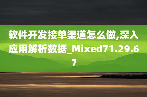 软件开发接单渠道怎么做,深入应用解析数据_Mixed71.29.67