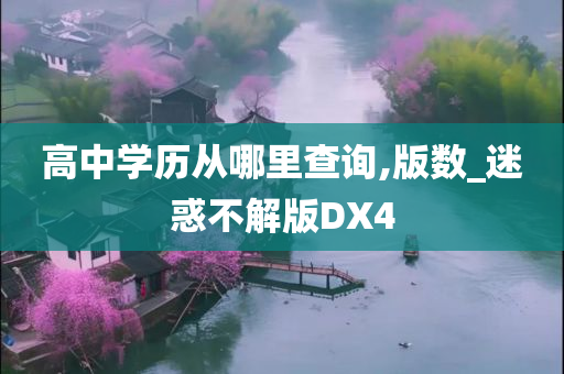 高中学历从哪里查询,版数_迷惑不解版DX4