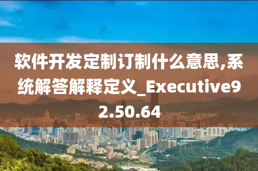 软件开发定制订制什么意思,系统解答解释定义_Executive92.50.64