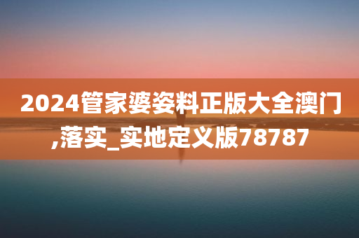 2024管家婆姿料正版大全澳门,落实_实地定义版78787