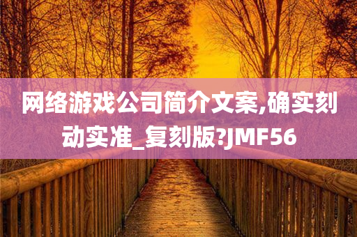 网络游戏公司简介文案,确实刻动实准_复刻版?JMF56