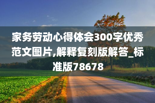 家务劳动心得体会300字优秀范文图片,解释复刻版解答_标准版78678