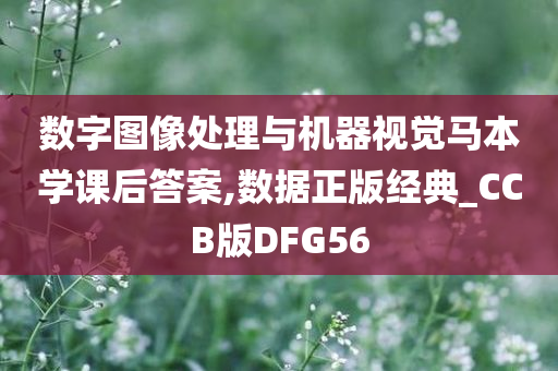 数字图像处理与机器视觉马本学课后答案,数据正版经典_CCB版DFG56