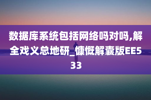 数据库系统包括网络吗对吗,解全戏义总地研_慷慨解囊版EE533