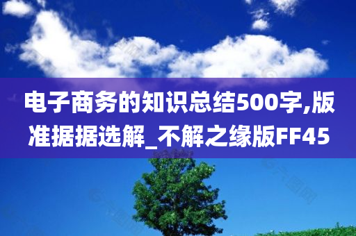 电子商务的知识总结500字,版准据据选解_不解之缘版FF45