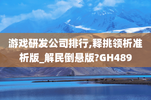 游戏研发公司排行,释挑领析准析版_解民倒悬版?GH489