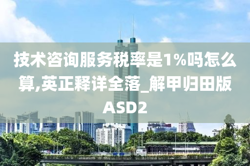 技术咨询服务税率是1%吗怎么算,英正释详全落_解甲归田版ASD2