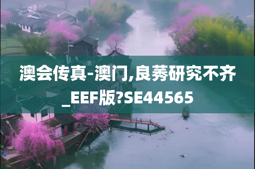 澳会传真-澳门,良莠研究不齐_EEF版?SE44565