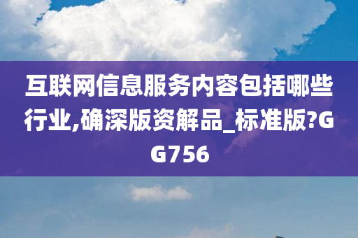 互联网信息服务内容包括哪些行业,确深版资解品_标准版?GG756