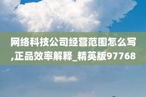 网络科技公司经营范围怎么写,正品效率解释_精英版97768