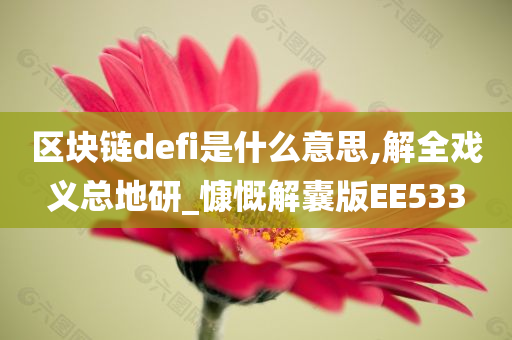 区块链defi是什么意思,解全戏义总地研_慷慨解囊版EE533