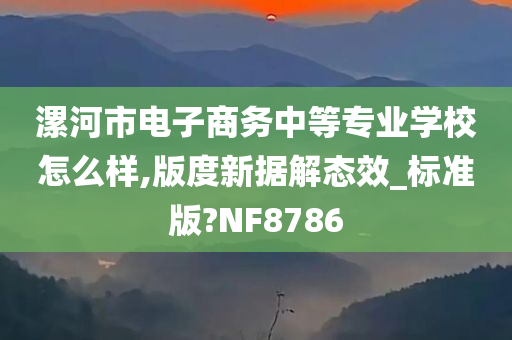 漯河市电子商务中等专业学校怎么样,版度新据解态效_标准版?NF8786