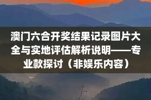 澳门六合开奖结果记录图片大全与实地评估解析说明——专业款探讨（非娱乐内容）