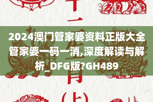 2024澳门管家婆资料正版大全管家婆一码一消,深度解读与解析_DFG版?GH489