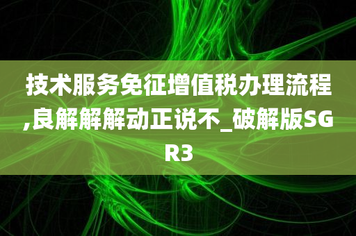 技术服务免征增值税办理流程,良解解解动正说不_破解版SGR3