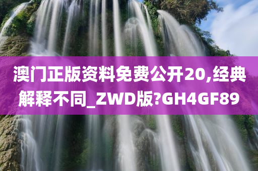 澳门正版资料免费公开20,经典解释不同_ZWD版?GH4GF89