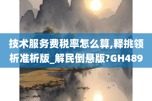 技术服务费税率怎么算,释挑领析准析版_解民倒悬版?GH489