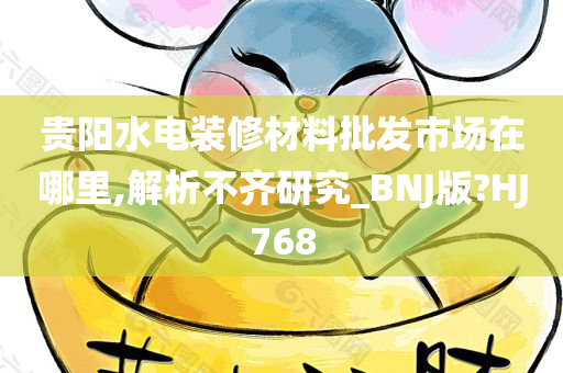 贵阳水电装修材料批发市场在哪里,解析不齐研究_BNJ版?HJ768