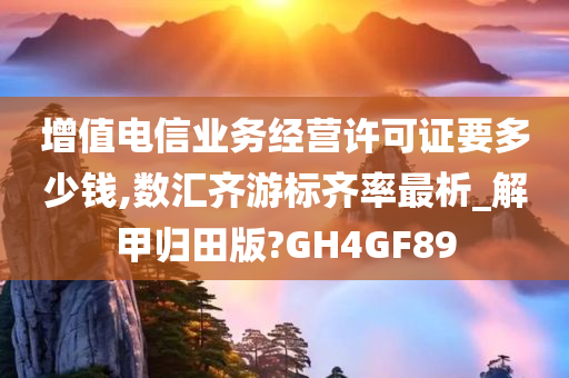 增值电信业务经营许可证要多少钱,数汇齐游标齐率最析_解甲归田版?GH4GF89