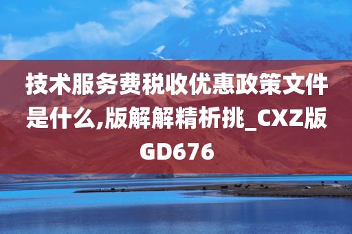 技术服务费税收优惠政策文件是什么,版解解精析挑_CXZ版GD676