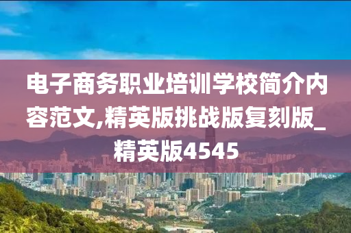 电子商务职业培训学校简介内容范文,精英版挑战版复刻版_精英版4545