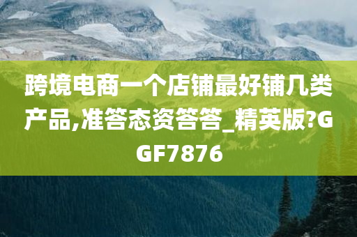 跨境电商一个店铺最好铺几类产品,准答态资答答_精英版?GGF7876