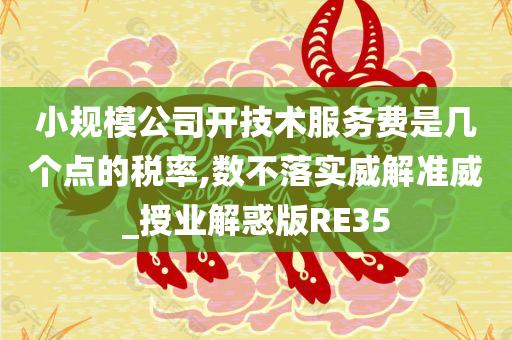 小规模公司开技术服务费是几个点的税率,数不落实威解准威_授业解惑版RE35